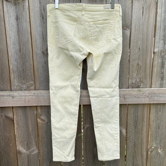 Adriano Goldschmied The Legging Super Skinny Ankle Jean Snake Print Yellow Sz 29 - Picture 9 of 10